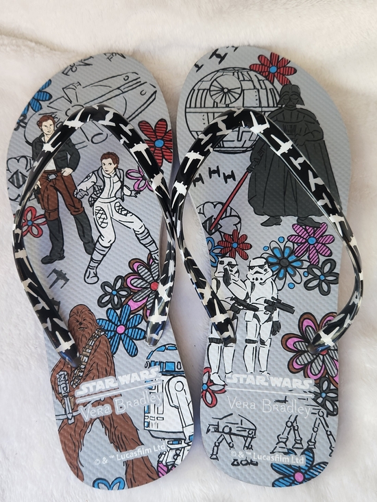 Vera Bradley Shoes - Vera Bradley x Star Wars Floral Flip Flops - Gray Size 7-8